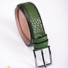 Curea din piele verde model croc