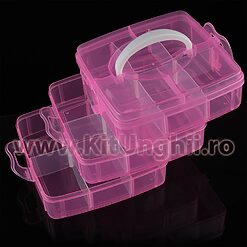 Cutie Manichiura Compartimentata pe 3 Niveluri cu Sertare si Maner SensoPRO Milano 2