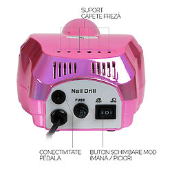 Freza Unghii Profesionala Elite Nails 30.000 RPM SensoPRO Milano Royal Pink 4