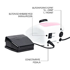 Freza unghii profesionala Turbo Bee 35.000 RPM SensoPRO Milano Pink 3