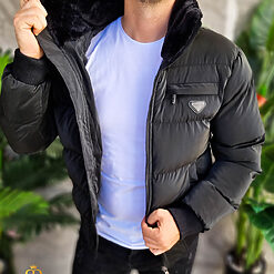 Geaca groasa de iarna cu blana la guler GC683 3