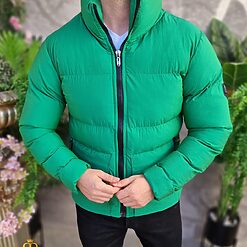 Geaca groasa verde cu guler inalt GC801 2