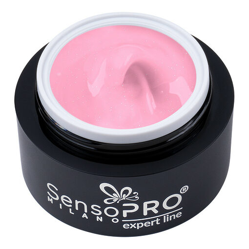 Gel Constructie Unghii Expert Line SensoPRO Milano - Shimmer Milky Pink 15ml-Geluri UV > Geluri UV Constructie