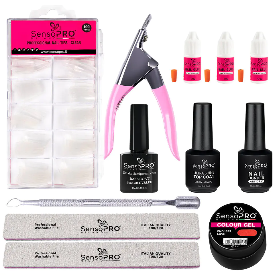 Kit Unghii False SensoPRO cu Tipsuri #02-Accesorii Unghii > Tipsuri - Unghii False