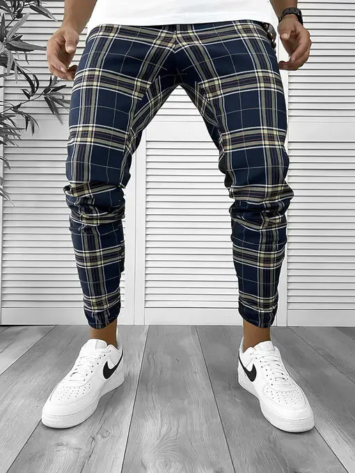Pantaloni barbati casual in carouri 12288 SD-Pantaloni > Pantaloni casual