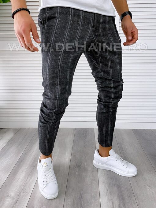 Pantaloni barbati casual regular fit negri B1551 E 12-4-Pantaloni > Pantaloni casual