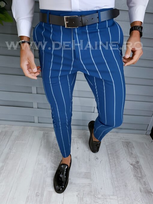 Pantaloni barbati eleganti albastri B1874 B5-4.3 E 4-3-Pantaloni > Pantaloni eleganti