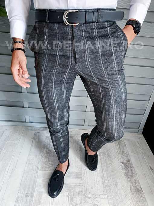 Pantaloni barbati eleganti negri B1551 12-4 E-Pantaloni > Pantaloni eleganti