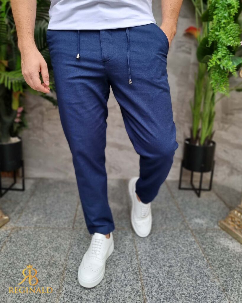 Pantaloni casual bleumarin