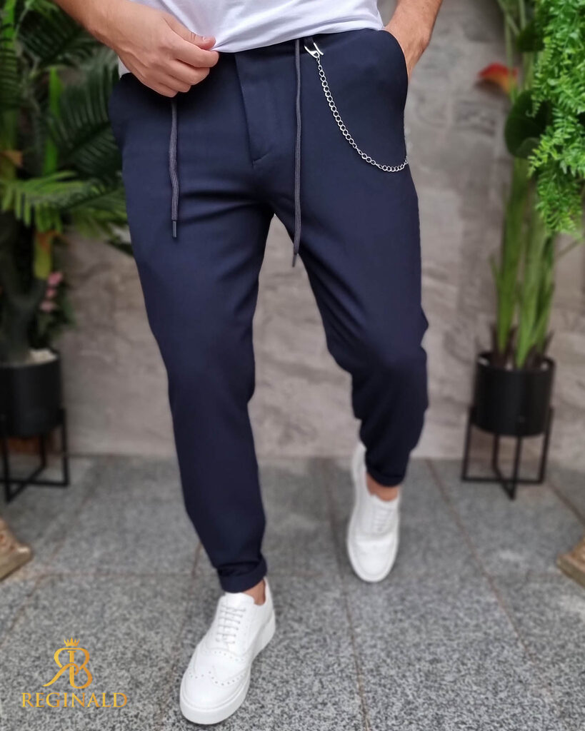 Pantaloni casual bleumarin