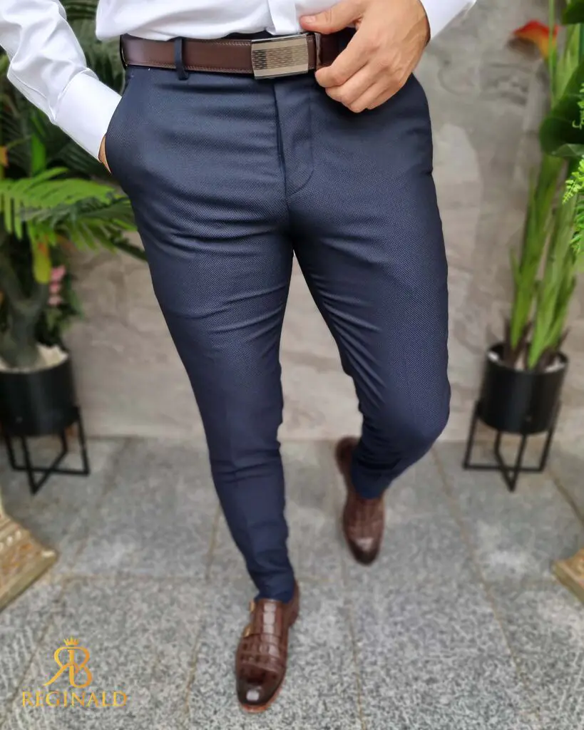Pantaloni eleganti bleumarin inchis
