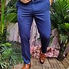 Pantaloni eleganti bleumarin