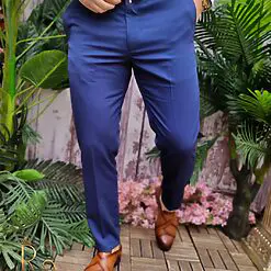 Pantaloni eleganti bleumarin