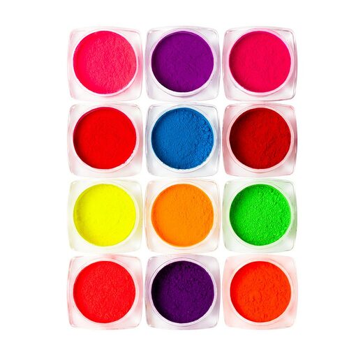 Pigment Neon Unghii LUXORISE - set 12 bucati-Nail Art > Pigmenti Unghii