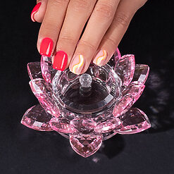 Recipient din Sticla pentru Manichiura LUXORISE Pink Flower 1