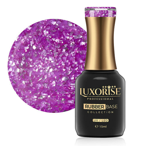 Rubber Base LUXORISE Sparkling Collection - Orchid Flakes 15ml-Rubber Base > Rubber Base LUXORISE 15ml