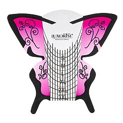 Sablon Constructie Unghii Fluture Roz LUXORISE 500 buc 1