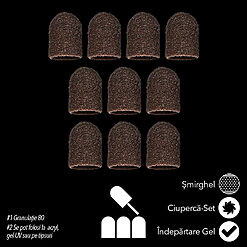 Set 10 Rezerve Smirghel pentru Capat Mini PRO Granulatie 80 LUXORISE 2