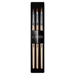 Set 3 Pensule Unghii Acril Limba de Pisica LUXORISE nr. 8 9 10 2