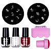 Set Stampila Unghii cu Matrite si Oja Speciala Classy Nails