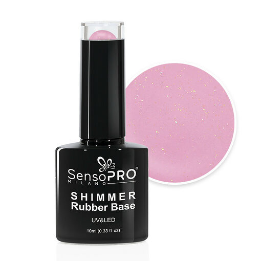 Shimmer Rubber Base SensoPRO Milano - #21 Glimmer Pink