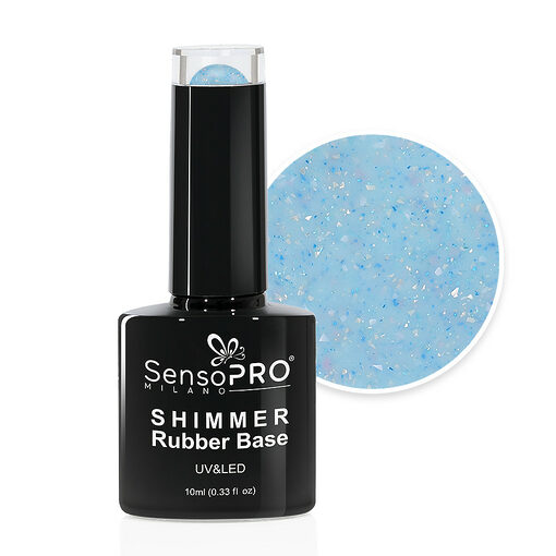 Shimmer Rubber Base SensoPRO Milano - #50 Azure Confetti