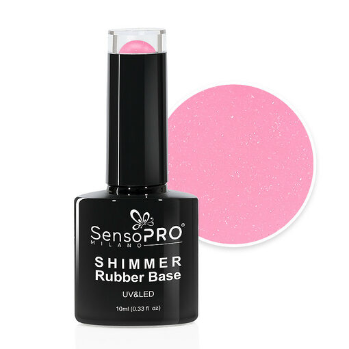 Shimmer Rubber Base SensoPRO Milano - #61 Pink Paradise