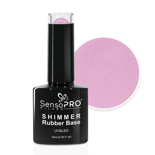Shimmer Rubber Base SensoPRO Milano - #65 Rose Twinkle