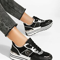 Sneakers cu platforma Lamisia negri-Sneakers cu platforma-Sneakers cu platforma