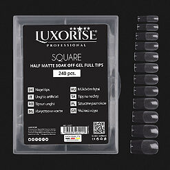 Tipsuri Unghii Dizolvabile Square Soak Off Half Matte Full Nail 240 buc 2