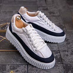 Adidasi de barbati albi cu talpa inalta ultra light – AD542 2