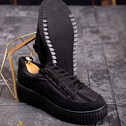 Adidasi de barbati negri cu talpa inalta ultra light – AD543 3