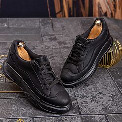 Adidasi de barbati negri cu talpa inalta ultra light – AD546 4