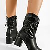Botine cu toc gros Selevana negre-Botine cu toc-Botine cu toc