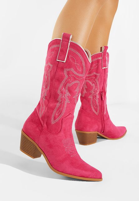 Cizme cowboy dama roz Texina-Cizme cowboy dama-Ciocate dama