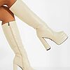 Cizme cu toc gros bej Escuza-Cizme cu toc-Cizme cu platforma