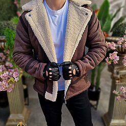 Cojoc gros maro inchis interior imblanit slim fit CJ016 6