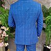 Costum elegant albastru in carouri