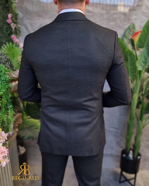 Costum elegant negru texturat
