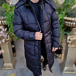 Geaca bleumarin inchis lunga si groasa pentru barbati cu gluga GC817 3