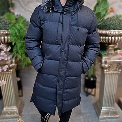Geaca bleumarin lunga si groasa pentru barbati cu gluga GC821 4
