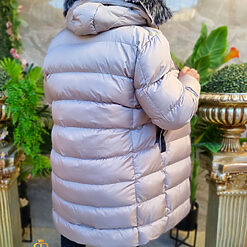 Geaca gri lunga si groasa pentru barbati cu gluga GC808 2