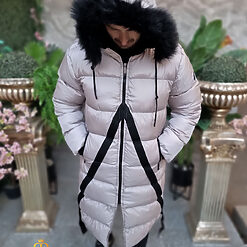 Geaca gri lunga si groasa pentru barbati cu gluga GC823 3