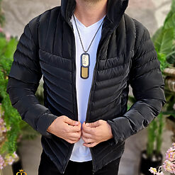 Geaca neagra cu guler inalt GC705 4