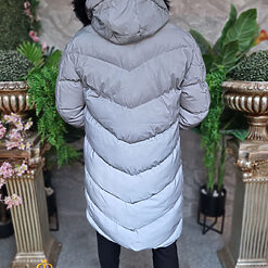 Geaca reflectorizanta gri lunga si groasa pentru barbati cu gluga GC825 3