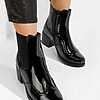 Ghete chelsea dama Nikora negre-Botine cu toc-Ghete Dama