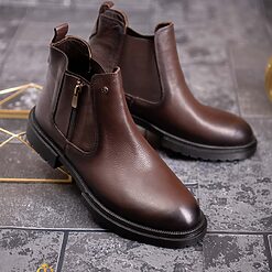 Ghete de barbati maro din piele 100 naturala GH133 2