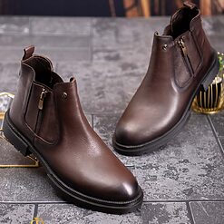 Ghete de barbati maro din piele 100 naturala GH133 3