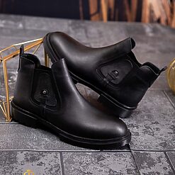 Ghete de barbati negre din piele 100 naturala GH130 2