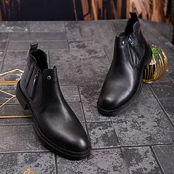 Ghete de barbati negre din piele 100 naturala GH132 3